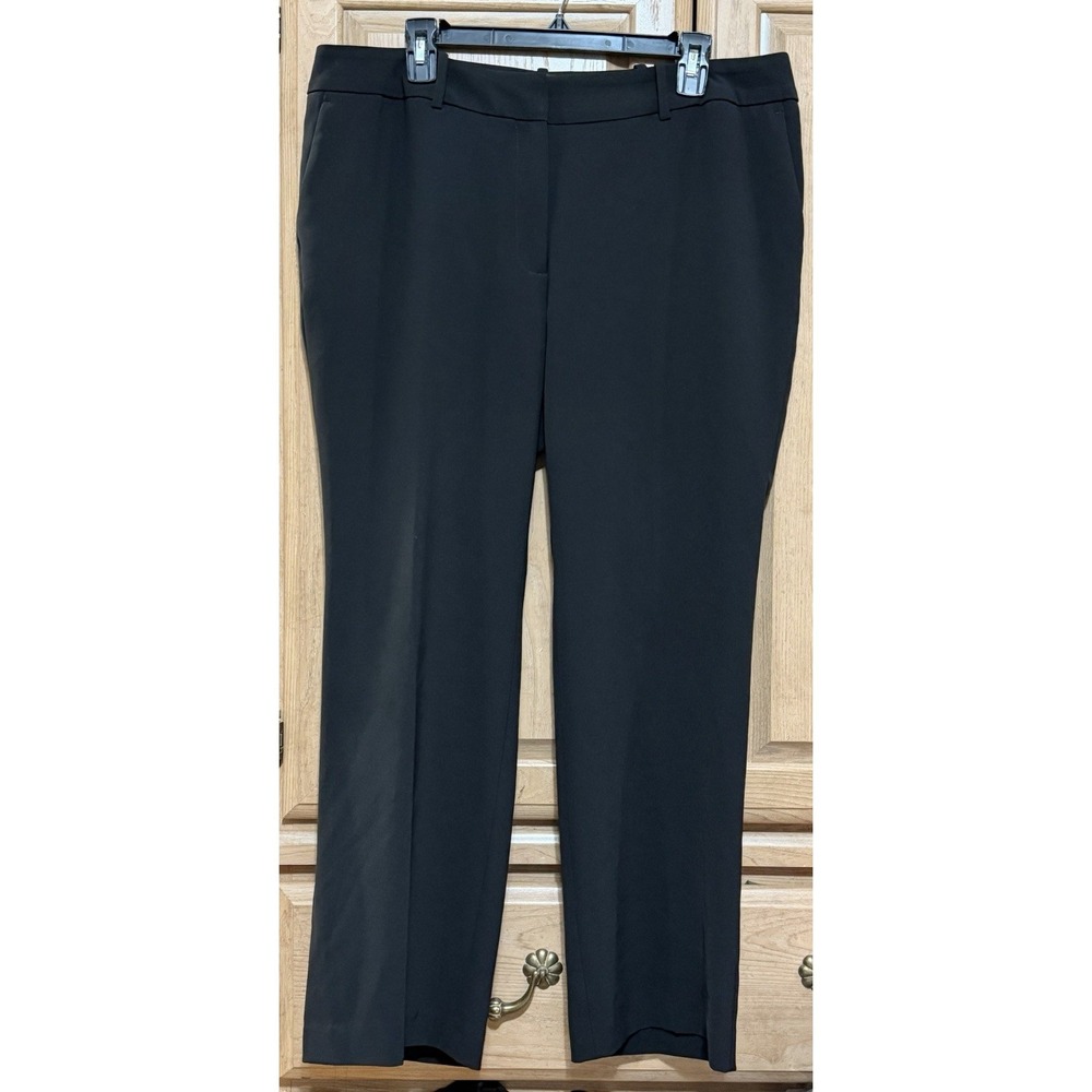 Talbots Black Dress Pants Trouser Women's Size 16 Petite Straight Leg Office